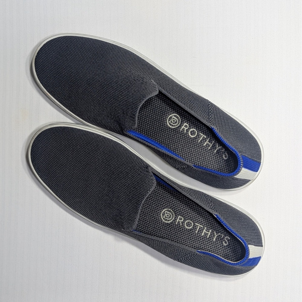 Rothy's Women The Sneaker Slate Grey Signature Thread Size 9.5 Quiet Luxury‎